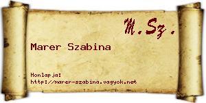 Marer Szabina névjegykártya